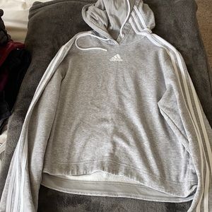 adidas gray cropped sweatshirt